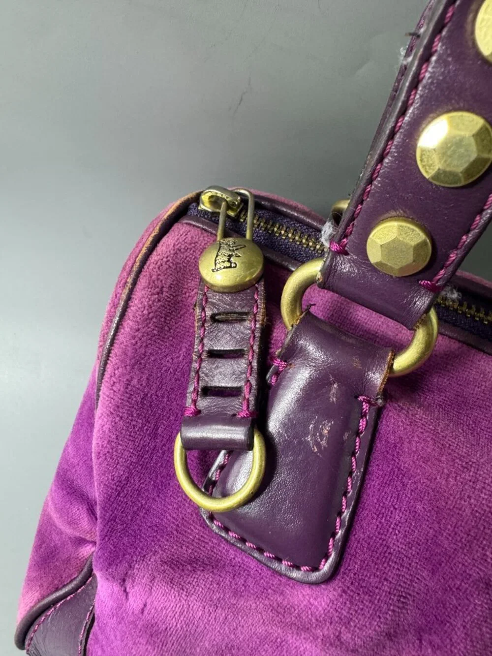 Vintage Juicy Couture Y2K Purple Velvet Shoulder Bag